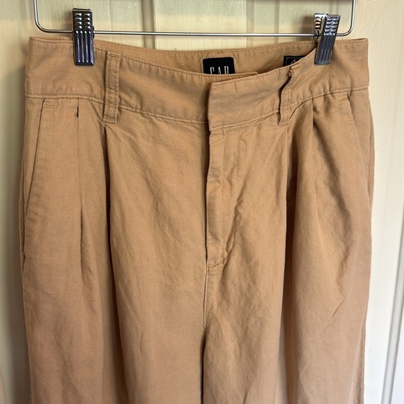 GAP Wide Leg High Rise Linen Pants in Moonstone - Picture 2 of 12